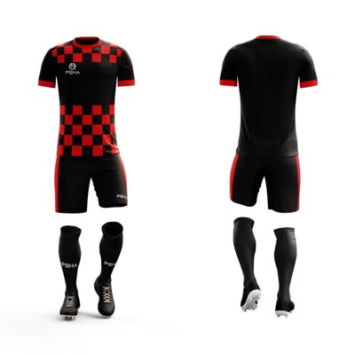 Strój piłkarski PEHA Croatia czerwono-czarny
