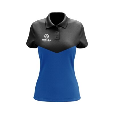 Koszulka polo damska PEHA Rico czarno-niebieska
