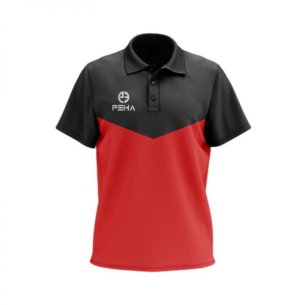 Koszulka polo PEHA Rico czarno-czerwona