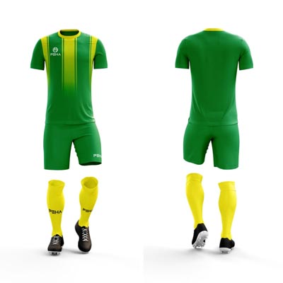 Strój piłkarski PEHA Elite zielono-żółty
