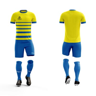 Strój piłkarski PEHA Striker żółto-niebieski