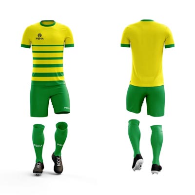 Strój piłkarski PEHA Striker żółto-zielony