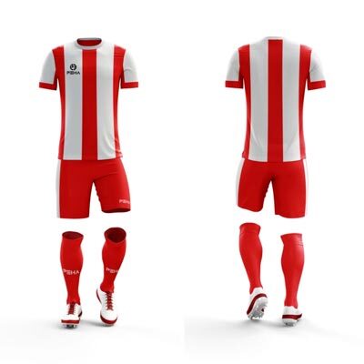 Strój piłkarski PEHA Striped biało-czerwony