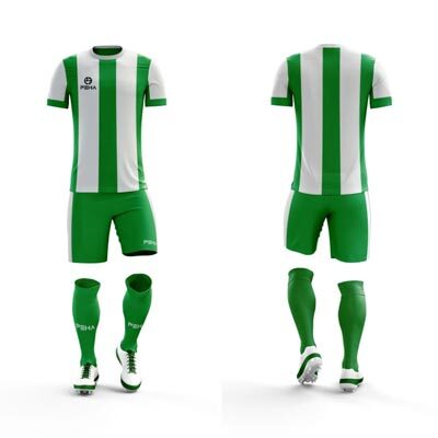 Strój piłkarski PEHA Striped biało-zielony