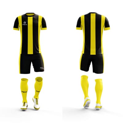 Strój piłkarski PEHA Striped żółto-czarny