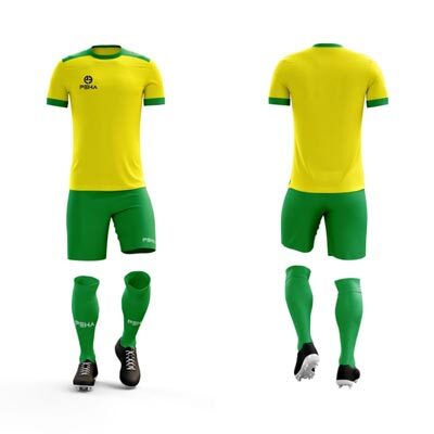 Strój piłkarski PEHA Tiempo żółto-zielony
