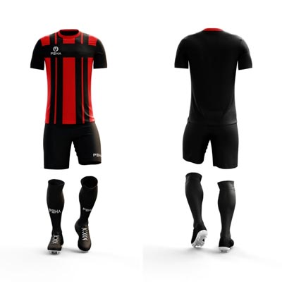 Strój piłkarski PEHA Torino czarno-czerwony