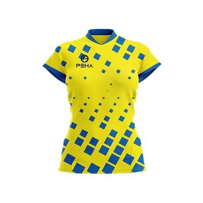 Koszulka siatkarska damska PEHA Block żółto-niebieska