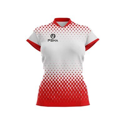 Koszulka siatkarska damska PEHA Energy biało-czerwona