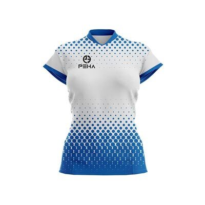 Koszulka siatkarska damska PEHA Energy biało-niebieska