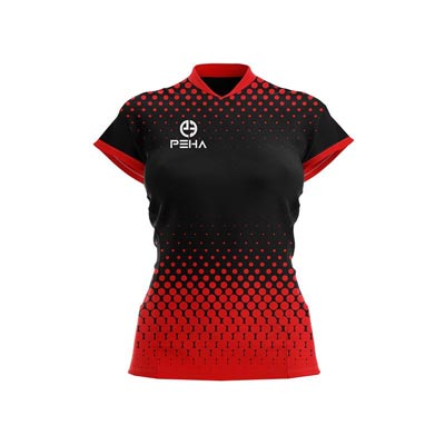 Koszulka siatkarska damska PEHA Energy czarno-czerwona