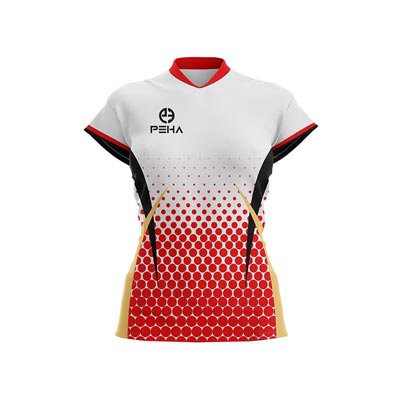 Koszulka siatkarska damska PEHA Play Off biało-czerwona