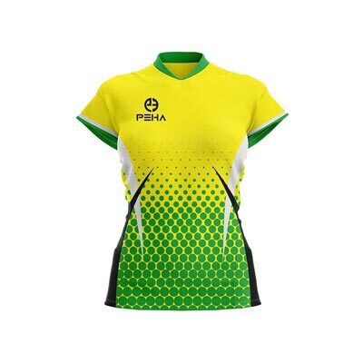 Koszulka siatkarska damska PEHA Play Off żółto-zielona