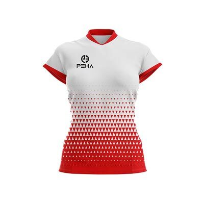 Koszulka siatkarska damska PEHA Vega biało-czerwona