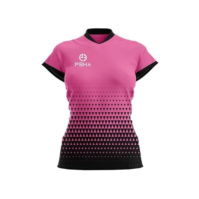 Koszulka siatkarska damska PEHA Vega różowo-czarna