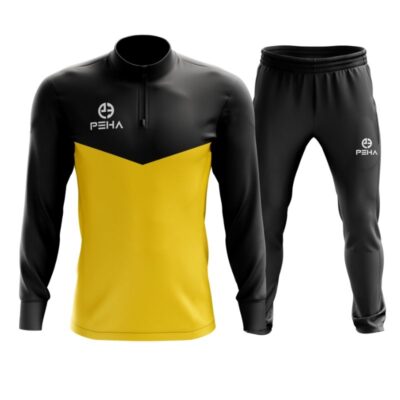 Dres piłkarski PEHA Rico czarno-żółty z krótkim zamkiem