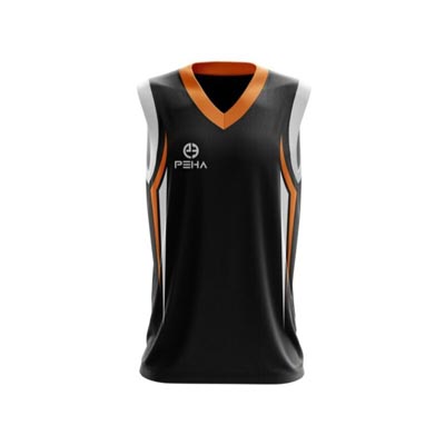 Koszulka koszykarska PEHA Atlanta czarno-pomarańczowa