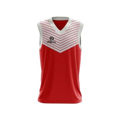 Koszulka koszykarska PEHA Kobe biało-czerwona