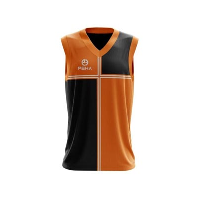 Koszulka koszykarska PEHA Miami pomarańczowo-czarna
