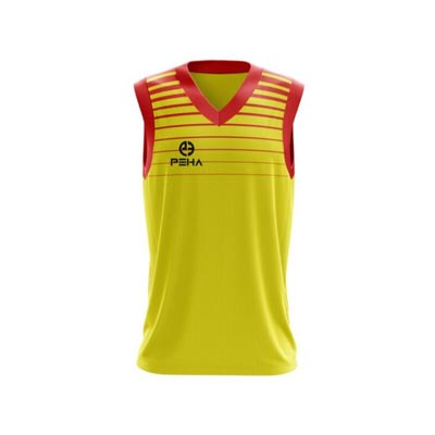 Koszulka koszykarska PEHA Warrior żółto-czerwona