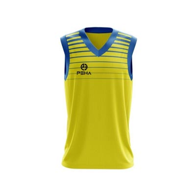 Koszulka koszykarska PEHA Warrior żółto-niebieska
