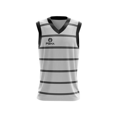 Koszulka koszykarska dla dzieci PEHA Denver biało-czarna