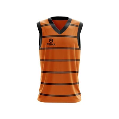 Koszulka koszykarska dla dzieci PEHA Denver pomarańczowo-czarna