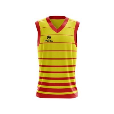 Koszulka koszykarska dla dzieci PEHA Rocket żółto-czerwona
