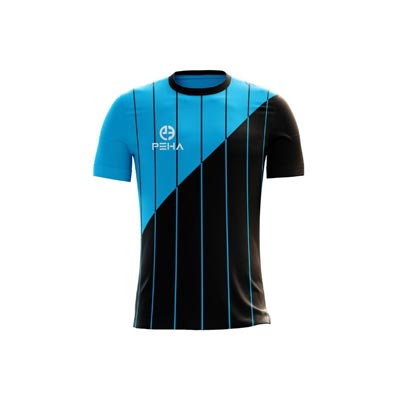 Koszulka piłkarska dla dzieci PEHA Laser turkusowo-czarna