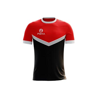 Koszulka piłkarska dla dzieci PEHA Mundial czerwono-czarna