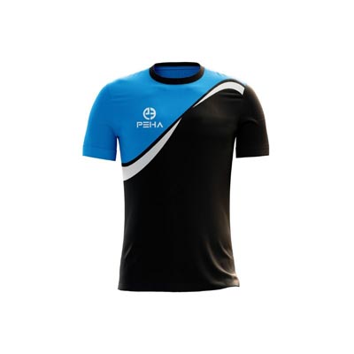Koszulka piłkarska dla dzieci PEHA Rio turkusowo-czarna