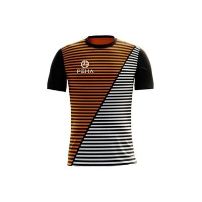 Koszulka piłkarska dla dzieci PEHA Rivera czarno-pomarańczowa