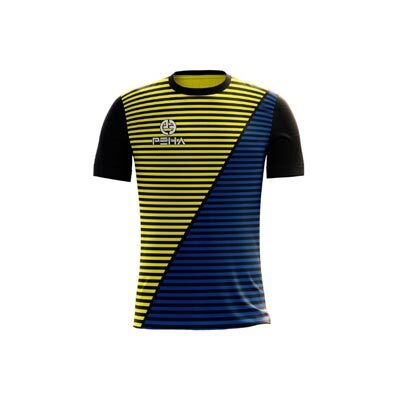 Koszulka piłkarska dla dzieci PEHA Rivera czarno-żółto-niebieska