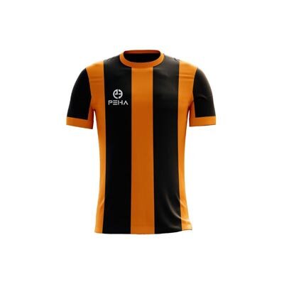 Koszulka piłkarska dla dzieci PEHA Striped pomarańczowo-czarna