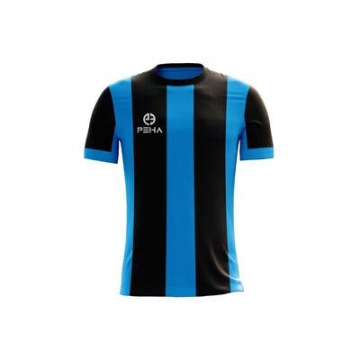 Koszulka piłkarska dla dzieci PEHA Striped turkusowo-czarna