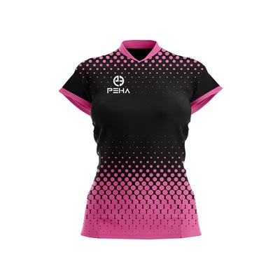 Koszulka siatkarska damska dla dzieci PEHA Energy czarno-różowa
