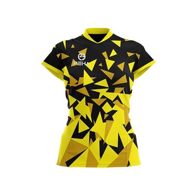 Koszulka siatkarska damska dla dzieci PEHA Mira czarno-żółta
