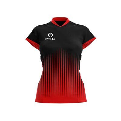 Koszulka siatkarska damska dla dzieci PEHA Torres czarno-czerwona