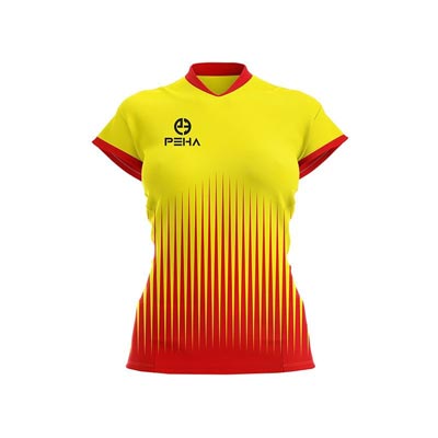 Koszulka siatkarska damska dla dzieci PEHA Torres żółto-czerwona