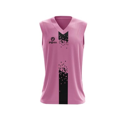 Koszulka siatkarska damska dla dzieci PEHA Magnetic różowo-czarna