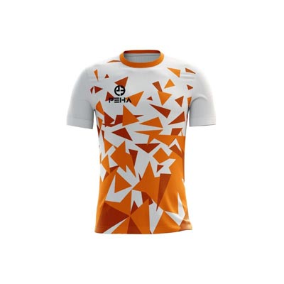 Koszulka siatkarska dla dzieci PEHA Mira biało-pomarańczowa