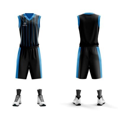 Strój koszykarski dla dzieci PEHA Dallas czarno-turkusowy