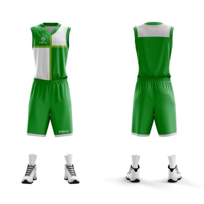 Strój koszykarski dla dzieci PEHA Miami zielono-biały