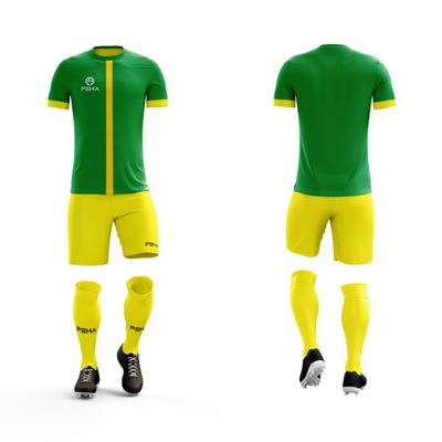 Strój piłkarski dla dzieci PEHA Liga zielono-żółty