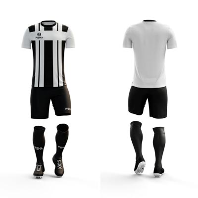 Strój piłkarski dla dzieci PEHA Torino biało-czarny