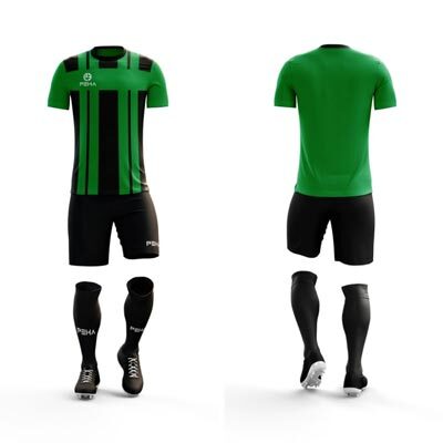 Strój piłkarski dla dzieci PEHA Torino zielono-czarny