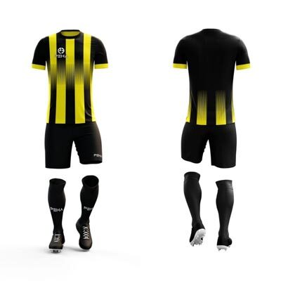 Strój piłkarskie PEHA Alfa czarno-żółty