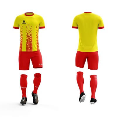 Strój piłkarski PEHA Bravo żółto-czerwony
