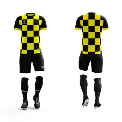 Strój piłkarski PEHA Croatia 2 czarno-żółty