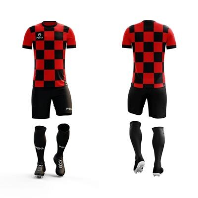Strój piłkarski PEHA Croatia 2 czerwono-czarny